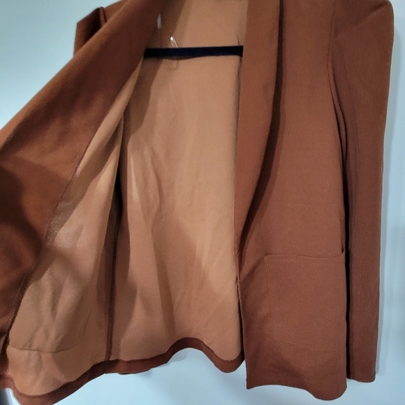 Andree by Unit Puff Sleeve Chestnut Brown Blazer Size S - Picture 7 of 11